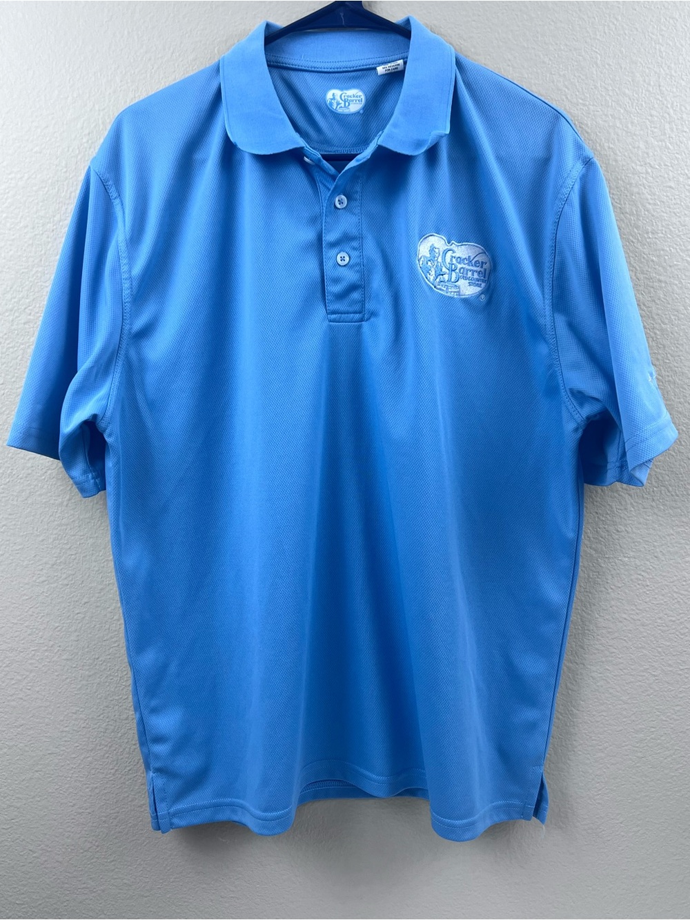 Cracker Barrel Team Employee Polo Shirt Size Medium Powder Blue Short Sleeve